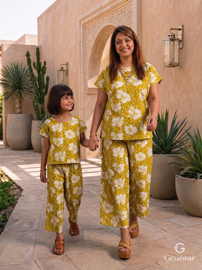 stitch by bhavya cute cotton sunshine co-ord set for girls