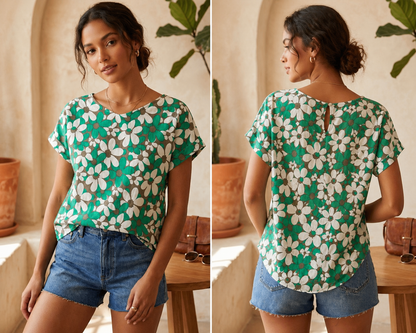 stich by bhavya floral breeze summer top for women