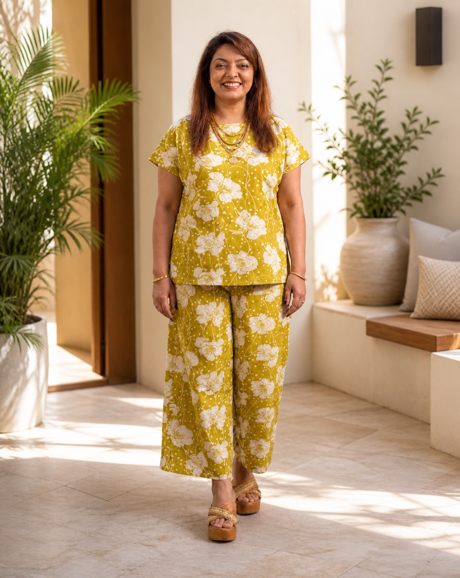 stitch by bhavya cotton sunshine co-ord set for women
