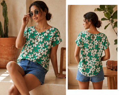 stich by bhavya floral breeze summer top for women