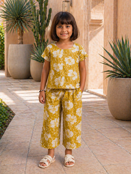 stitch by bhavya cute cotton sunshine co-ord set for girls