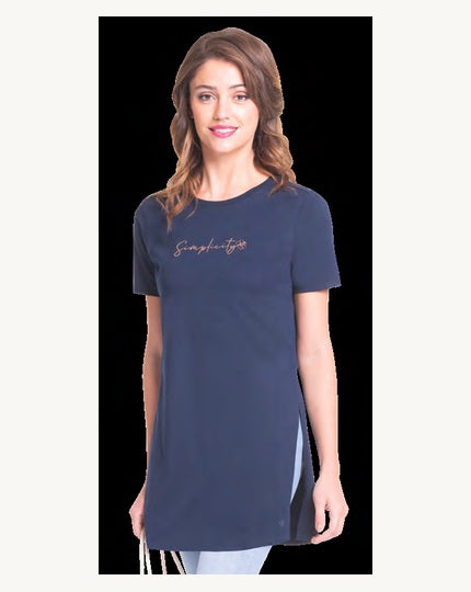 Long Length T-Shir - A142 - Black